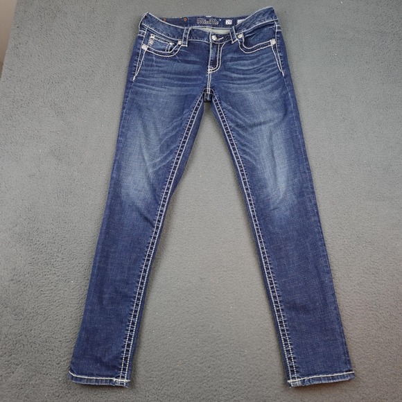 Miss Me Jeans Womens 29 Dark Wash Ankle Skinny Contrast Stitching JSS1513K18 - Picture 1 of 12